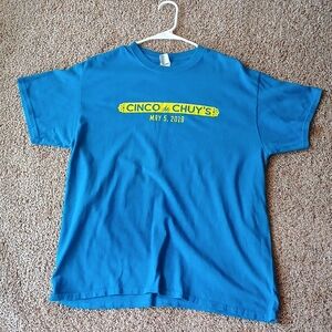 Chuy's Tex Mex Bright Teal Heavy Cotton Cinco de Mayo Shirt